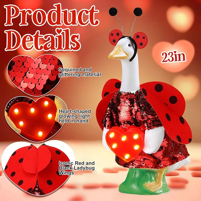 Porch Goose Outfit Bee Goose Dress Clothes with Red Headband and Wide Hat Costume for 23" Gooses Statue Decoration Patio Yard Garden Lawn Outdoor Decors