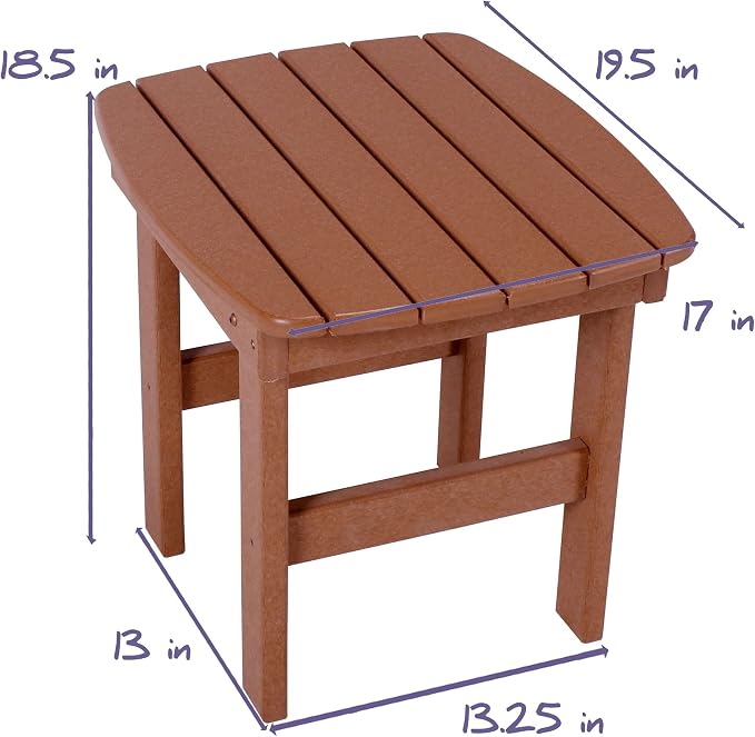 Original Pawleys Island Navy Outdoor Side Table, Eco-Friendly Durawood, Stainless Steel Hardware, Mortise and Tenon Joints, Fit N Finish Design, Handcrafted in The Carolinas