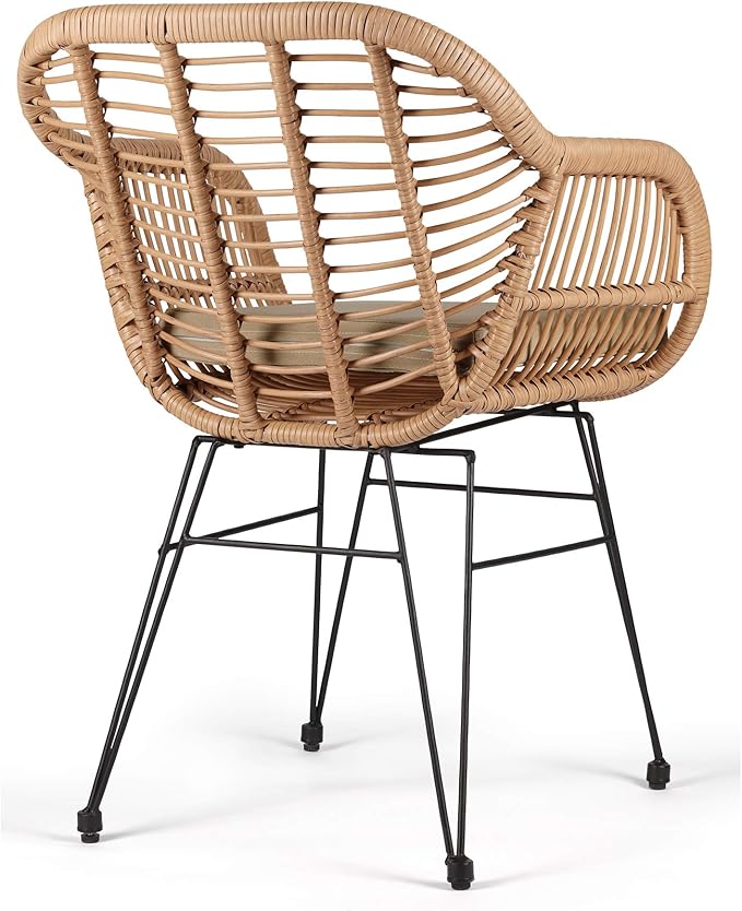 WestinTrends 3 Pc Set Furniture Wicker Rattan Patio Conversation Seating Chair with Cushions and Table for Indoor Outdoor, Balcony, Porch, Garden, Pool, Deck, Lounge, Beige
