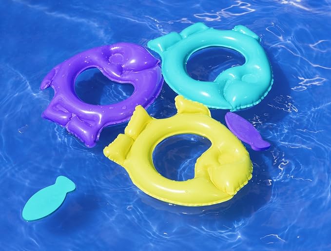 H2OGO! Polar Pals Inflatable Water Play Center, 53" x 51.5" x 28.5" Kids Outdoor Activity Center with Ring Toss Games, & Splash Pool