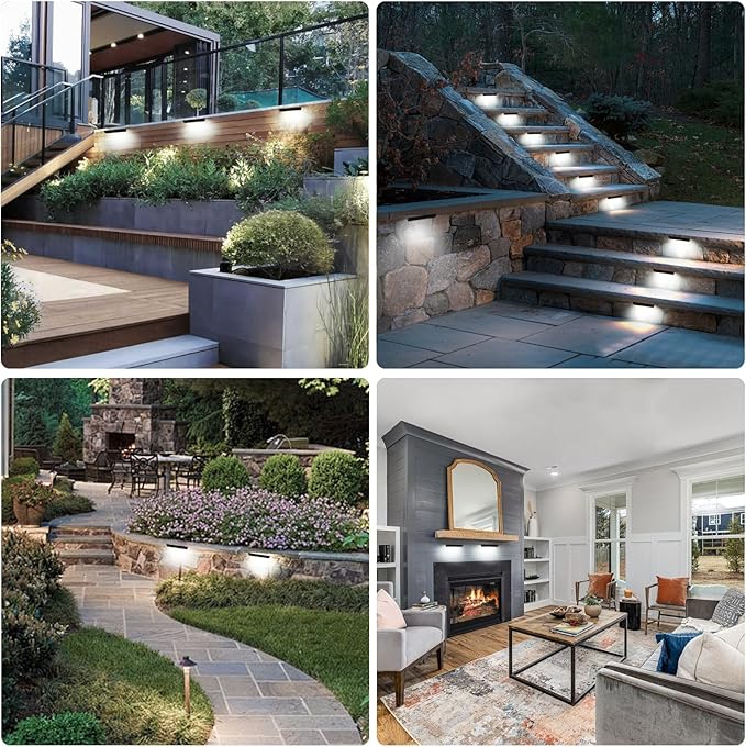 4inch 1.8W 12V AC/DC Low Voltage Landscape Lighting,5000K Daylight White Retaining Wall Light,Hardscape Lighting Paver Light,50,000 Hours Lifespan Outdoor Step Light,4Packs-Black