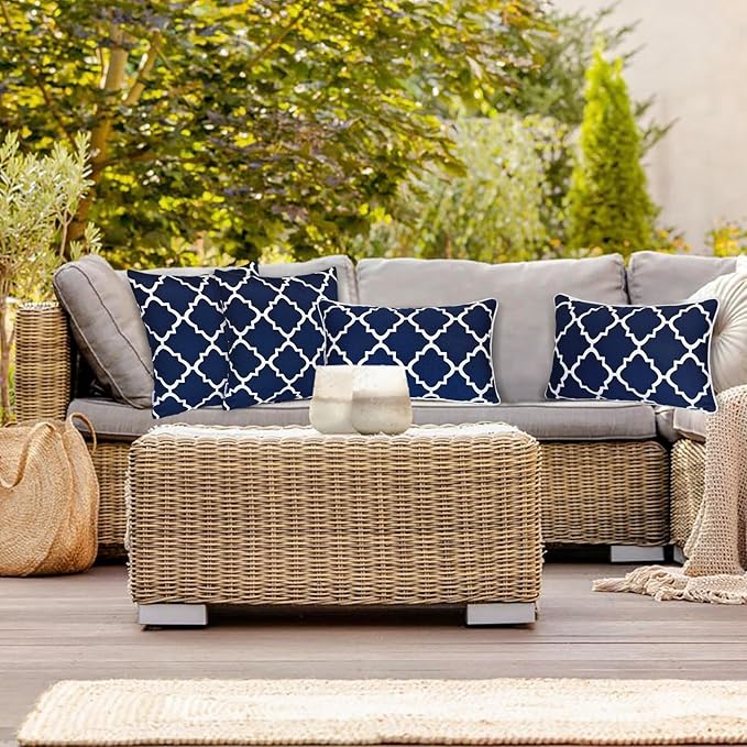 JMGBird Outdoor Pillows Pack of 2 Water-Repellent Throw Pillows with Insert 18x18 Inch Decorative Pillows for Home Furniture Patio Coach Sofa
