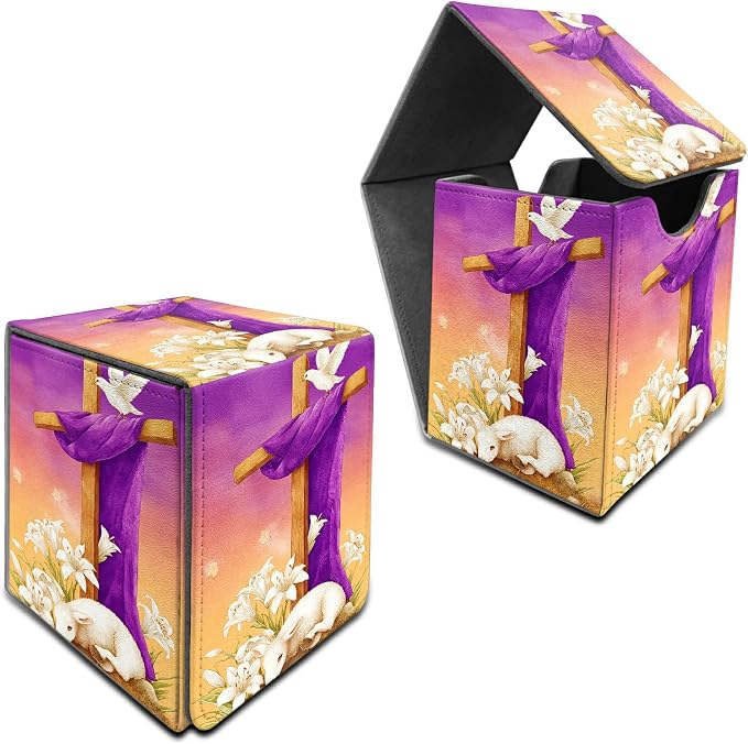 Goat Pigeon Card Deck Box for MTG, Personalized Card Storage Case Fits 120+ Sleeved Cards, Premium Leather TCG Box with Strong Magnetic Closure for Magic, CCG, PTCG, Baseball Cards