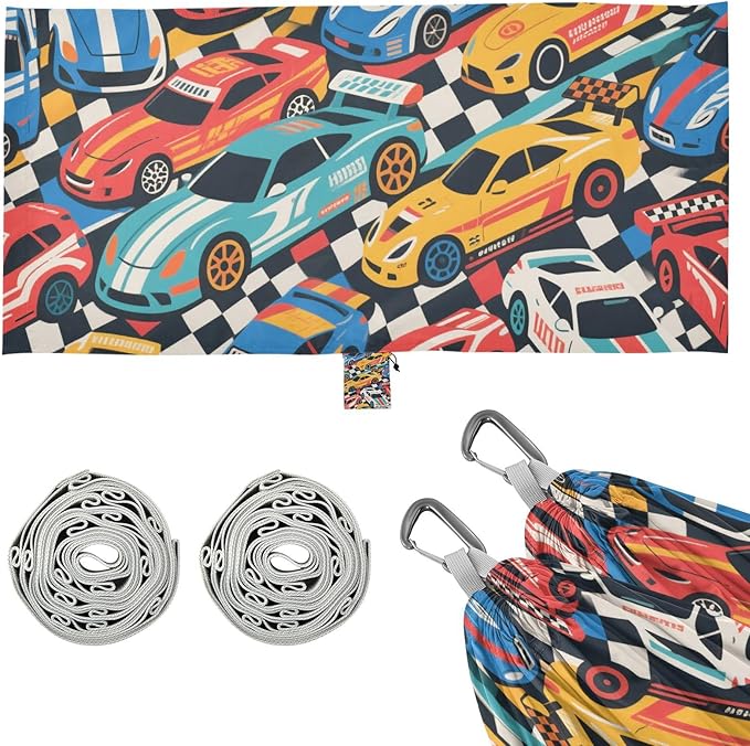Color Cartoon Cute Racing Car 330lb Capacity Outdoor Hammock Rope Hammock for Outside Patio Garden hamacas para Patio