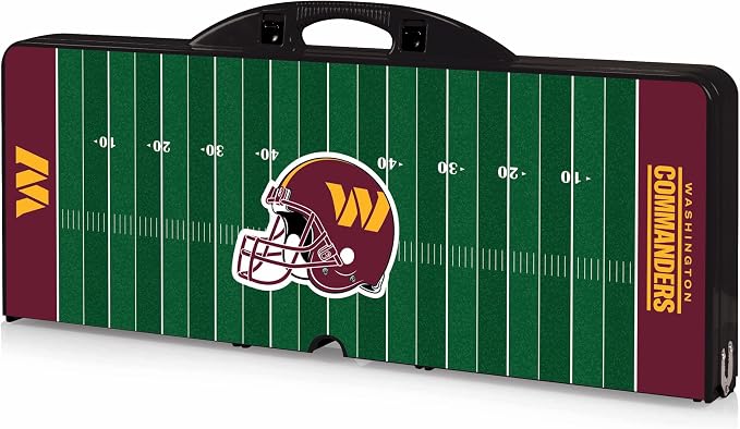 PICNIC TIME NFL Picnic Table Portable Folding Table with Seats and Umbrella