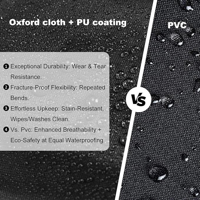 UPGRADE Outdoor Furniture Covers, Custom Size 52"(D) x 4"(H) Round Patio Table and Chair Waterproof Covers, Heavy Duty 420D,Black