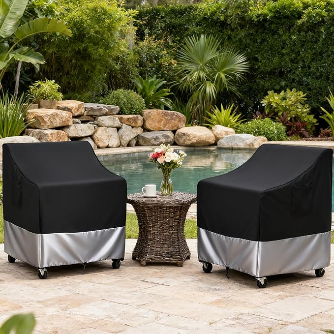 2-Pack Waterproof Patio Chair Covers, All-Weather Patio Chair Covers Waterproof for Home & Commercial Use (36"W*37"D*36"H)