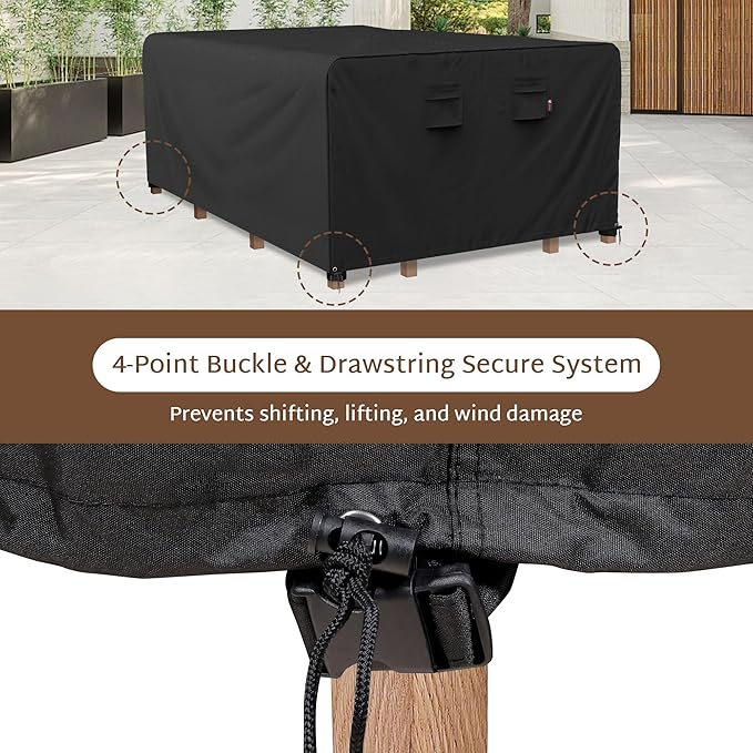 iBirdie Outdoor Patio Furniture Set Covers 84 x 64 inch fit 5 x 7 ft, 60, 62 inch Wide, 84, 83, 82 inch Long Outside Dining Table and Chairs, Waterproof Weatherproof Cover, Heavy Duty 600D