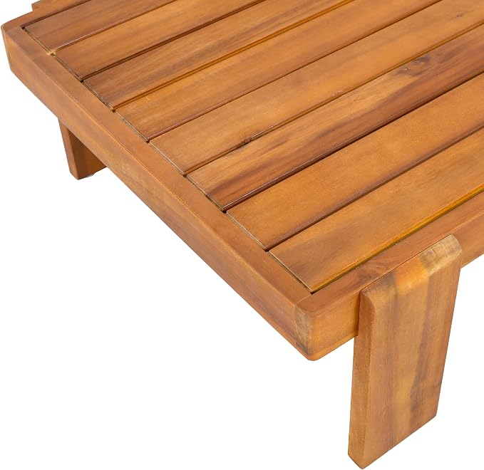 Christopher Knight Home Phobo Acacia Wood Outdoor Loveseat and Coffee Table Set, 2 Piece Patio Furniture Set with Cushion, Outdoor Conversation Set with Slatted Design for Backyard, Teak + Beige