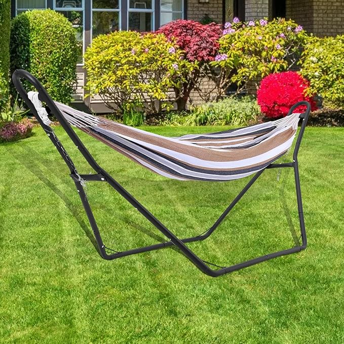 Universal Heavy-Duty Steel Hammock Stand, 110 * 35 * 45in for 2 People, Portable Design,for 9.5 to 14 ft Hammocks,Ideal for Outdoor Balconies, porches, patios, Decks and backyards.
