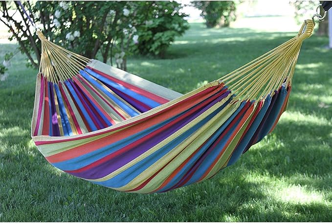 Vivere Brazilian Style Double Hammock Patio Outdoor Hanging Swing, Rio Night