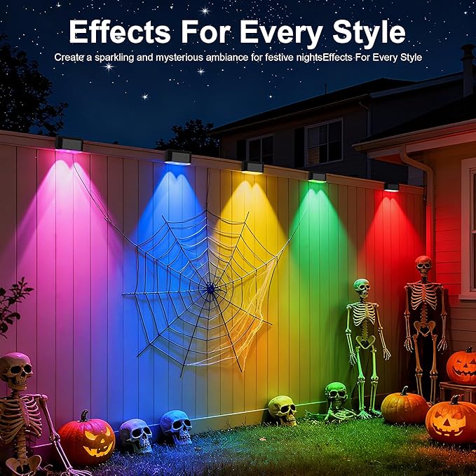 Outdoor Deck Lights, 24 Lights Smart Fence Lights Compatible with Alexa & Google Home, IP65 LED Patio Deck Lighting with Remote, Fence Lighting Music Sync for Patio Yard Garden(157.2ft)