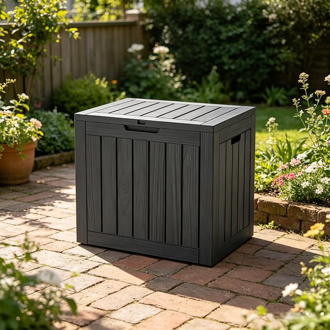 Outdoor Storage Box, 35 Gallon Waterproof Deck Box, Patio Storage Bin Outside Storage, Lockable Toy Chest, Black2-mod2