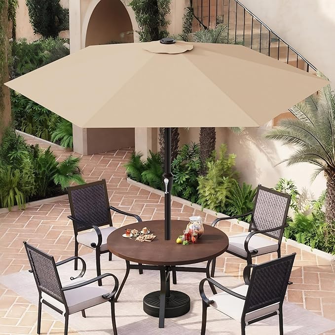 AreShark 9FT Patio Umbrella, Outdoor Umbrellas with 6 Sturdy Ribs