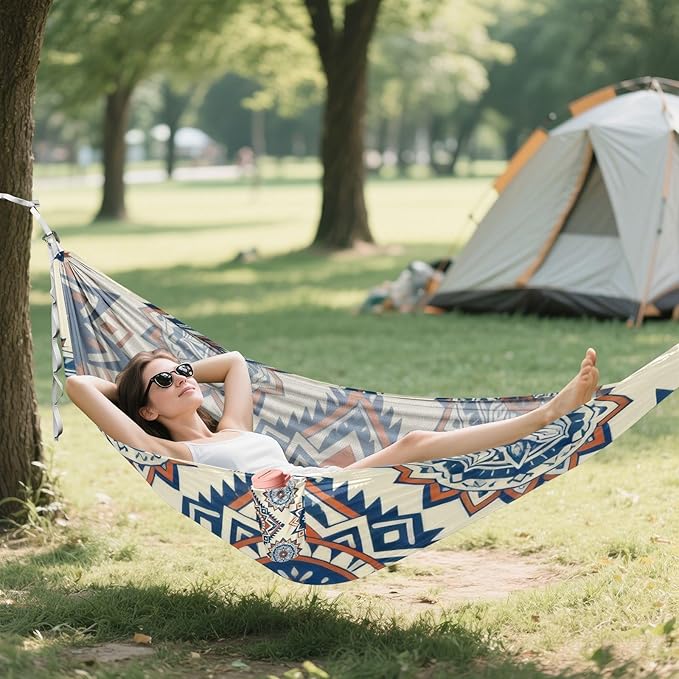 Vintage Floral Camping Hammocks Fabric Hammock for Outside Patio Backyard Poolside