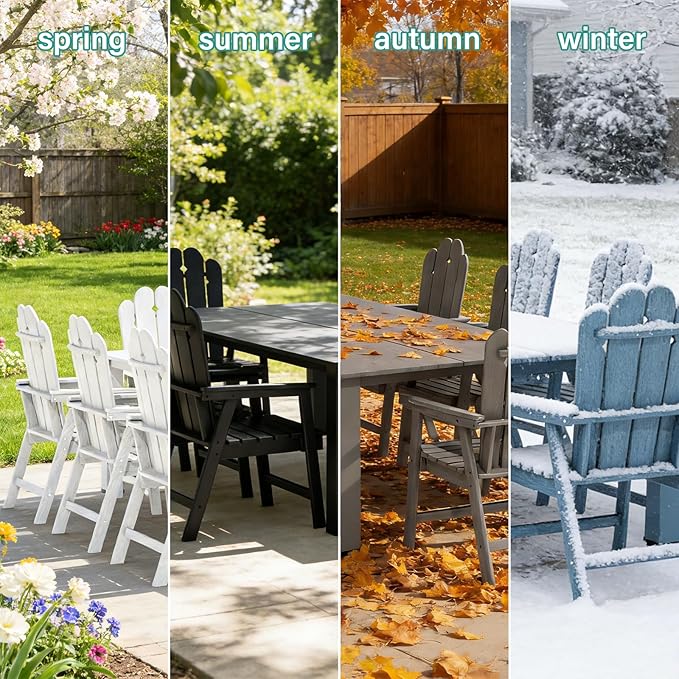 9-Piece Patio Dining Set for 8, 89.76” Oversized Table, Large HDPE All-Weather Outdoor Furniture with Umbrella Hole Table, 8 Armchairs, Gray