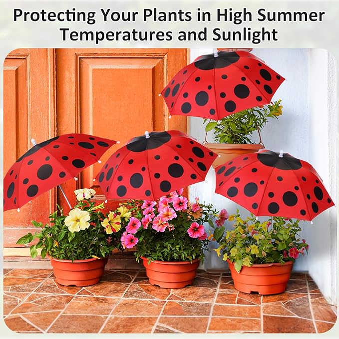 Plant Umbrellas for Outdoor Plants, Large Garden Plant Umbrella Shade Upgraded Adjustable Angle Height for Potted Plants Garden Beds