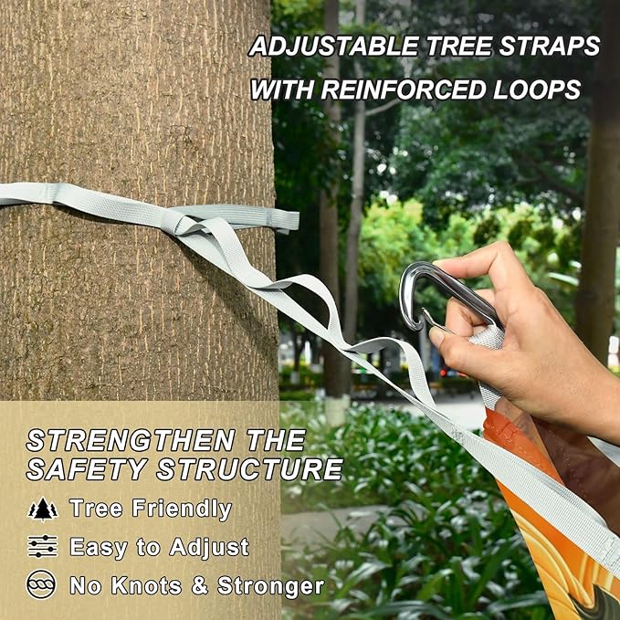 Hammocks for Outside Cartoon Turkey Camping Hammock Portable Hammocks with Tree Straps and Carry Bag Camping Accessories for Hiking Beach Outdoor