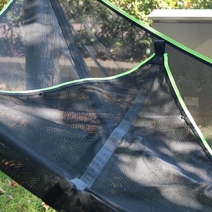 OVARIA Triangle Hammock, 9.8ft Camping Net Hammock Max 330 lbs, Portable Multi Person Hammocks with 3 Tie Down Straps Net Pocket