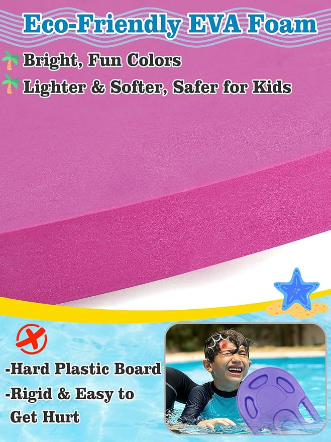 Swimming Kickboard for Kids - Swimming Training Aid Kickboard with Handrail Hole, Practising Swimming Kickboard for Beginners, Safety Swim Board Auxiliary for Children Summer Pool Party