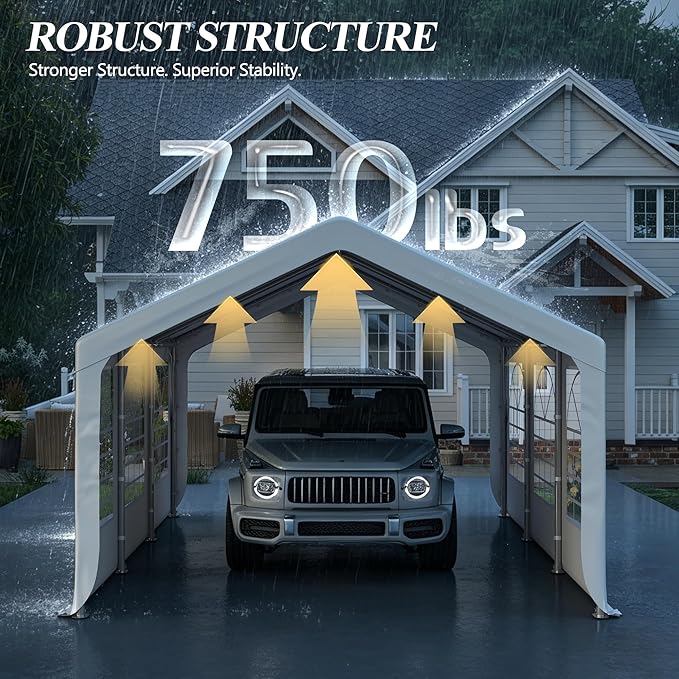GARTOO 13' x 20' Canopy Party Tent & Carport - Heavy Duty Outdoor Wedding Gazebo with 4 Sand Bags, Event Shelter Canopy for Outdoor Event, Wedding, Birthday Party