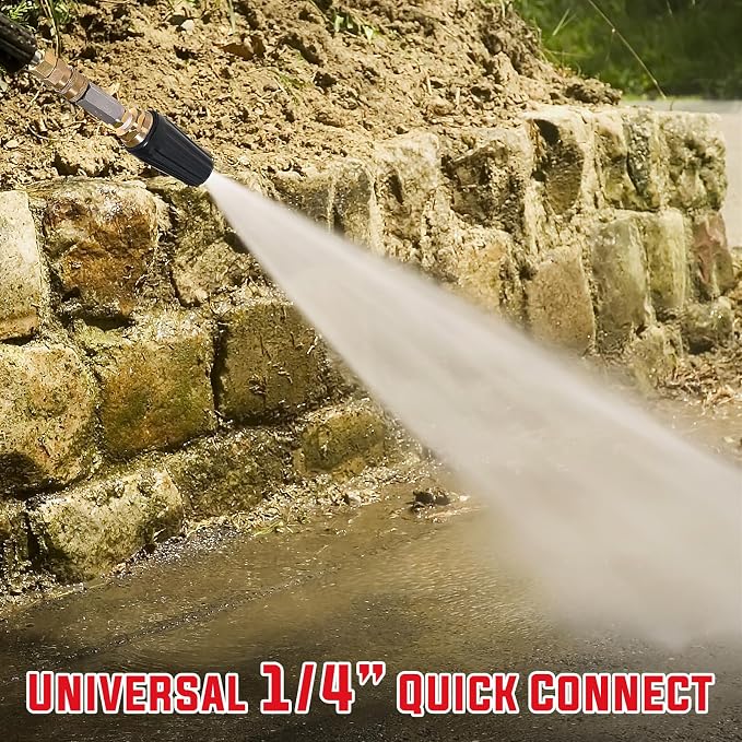YAMATIC Pressure Washer Turbo Nozzle with Stainless Steel Filter, 4000 PSI Power Washer Turbo Tips with 1/4" Quick Connect, 360 Degree Rotating Nozzle Replacement For MTM, Ryobi, Simpson, and More