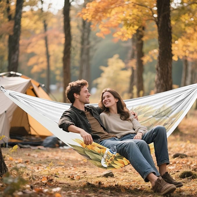 FRMG Sunflower Hammock 500 lbs Capacity Portable Hammocks with Tree Straps & Attached Carry Bag, Camping Essentials Gear, 2010747a