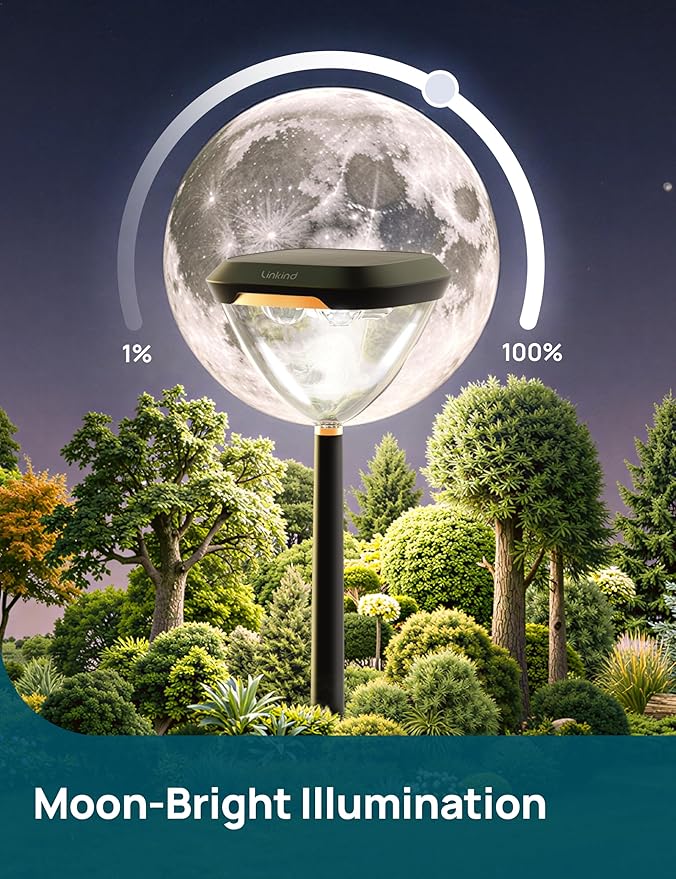 Linkind Smart Solar Pathway Lights SP6, App/Voice Control Solar Lights Outdoor Waterproof, 43+ Preset Scenes, Cool/Warm White/Color-Changing Outdoor Garden Lights for Yard, Patio, 4 Pack
