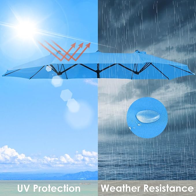 Yescom Patio Umbrella Replacement Outdoor Canopy Beach Backyard Market Table Top Cover
