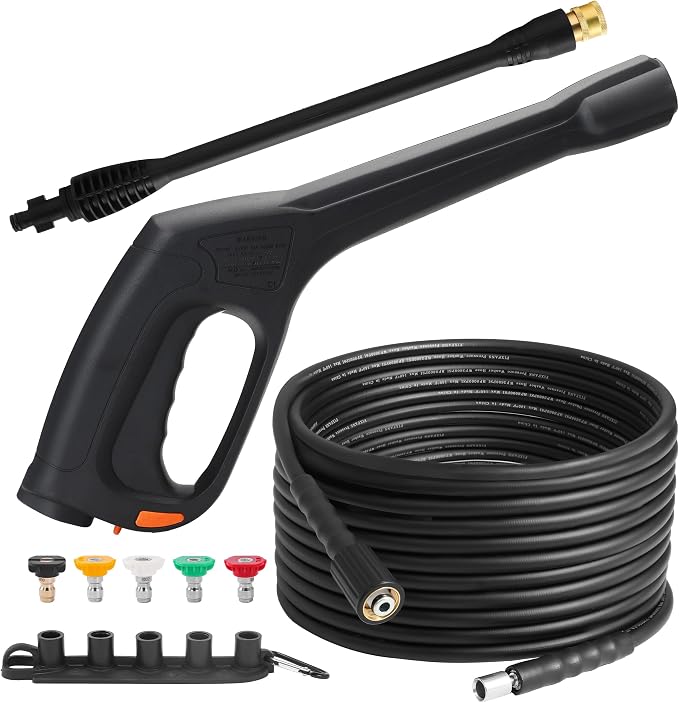 FIXFANS Pressure Washer Gun and Hose Kit, Replacement Pressure Washer Extension Wand– Compatible with Some of Portland Husky Black Decker Ford Pulsar ShopForce Taskforce Powerwasher Taskmaster