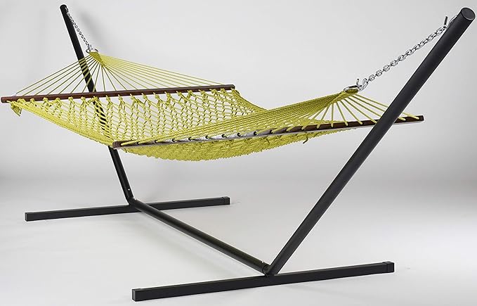 Rope Hammock and Tri Beam Stand (Olive Hammock and Black Stand)
