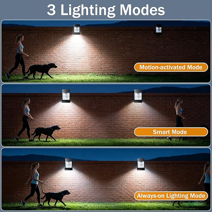2026 New Waterproof Solar Clip Light with Motion Sensor, 3 Modes Solar Motion Lights Outdoor Waterproof for Fence, Wall, Garage, Patio Umbrella(2Pcs)