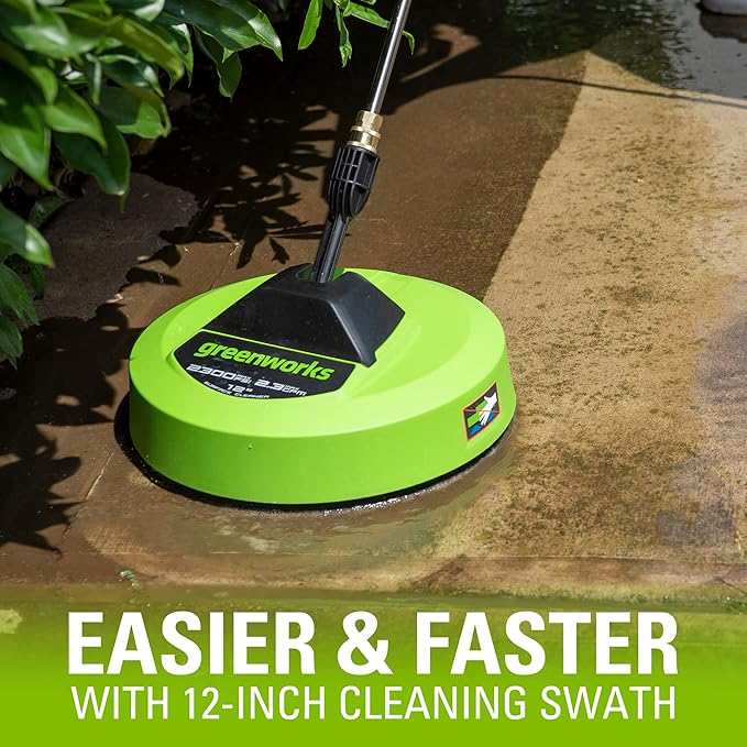 Greenworks 1800 PSI (1.1 GPM) Electric Pressure Washer PWMA Certified & 12" (in.) Surface Cleaner Pressure Washer Attachment