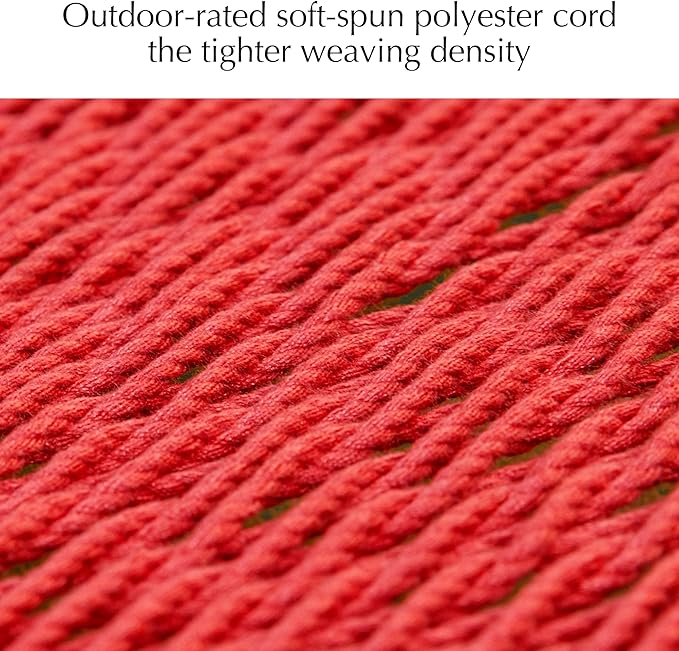 PNAEUT Double Rope Hammocks for Outside, Handwoven Double Caribbean Hammock with Spreader Bar for Outdoor Indoor, Max 600 lbs Capacity (Ruby)