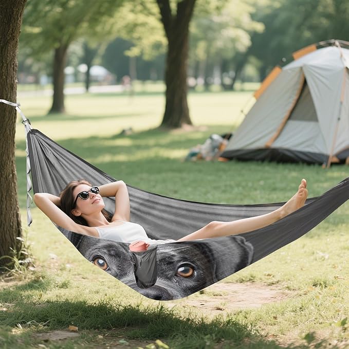 FRMG Dog Camping Hammock 500 lbs Capacity Portable Hammocks with Tree Straps & Attached Carry Bag, Camping Essentials Gear A0900314a