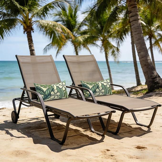 LVTXIII Outdoor/Indoor Lumbar Pillows, Decorative Patio Lumbar Cushions, Fluffy Fade Resistant Throw Pillow Cushions for Home Patio Coach Sofa, 12×20 Inch, Pack of 2, Tropical Paradise
