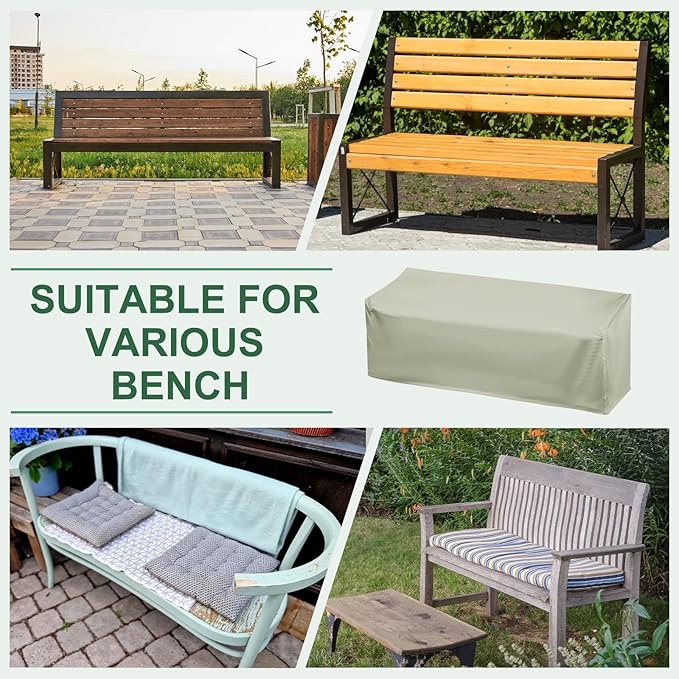 PATIKIL Outdoor Bench Cover, 210D Oxford Heavy Duty Waterproof Patio Furniture Covers for Garden Sofa Chair Table Zero Gravity, 75"L x 26"W x 35"T, Champagne Color