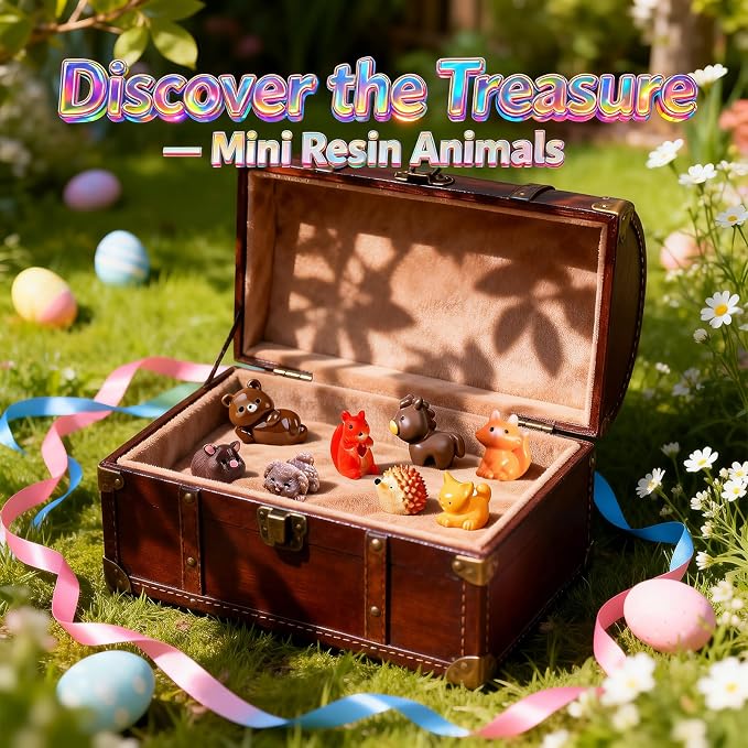 Zerobe Miniature Resin Animal Sets: Tiny Collectible Figurine Bulk Pack (Animal Mix)