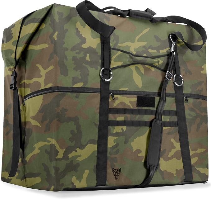 Xtreme Sight Line ~ AQUA G CUBƎ 450 Waterproof Faraday Bag for Large Generators and Electronics ~ Protects Against EMP/CME/EMF/RF ~ Diamond Form Farday Lined Interior ~ Woodland Camo