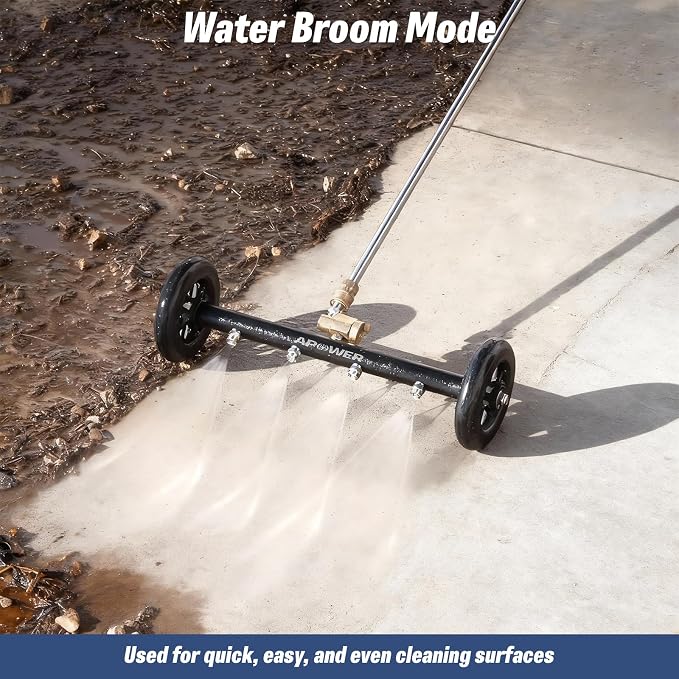 Undercarriage Pressure Washer Attachment, 16" Water Broom and Under Carriage Car Cleaner, Electric Power Wash Accessories with 3 Pieces Extension Wand, 1/4" Connector, 4000 PSI, Black