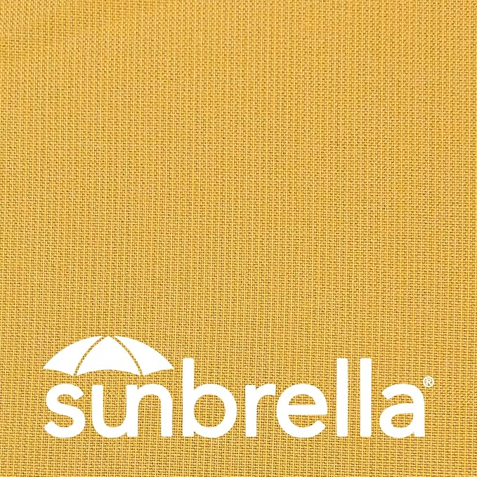 Outdoor Sunbrella Decorative Pillows with Triple Coconut Buttons Pack of 4, 18" x 18" Outdoor Pillow Set for Couch Bed Throw Patio Sofa, Spectrum Daffodil/Canvas Cocoa