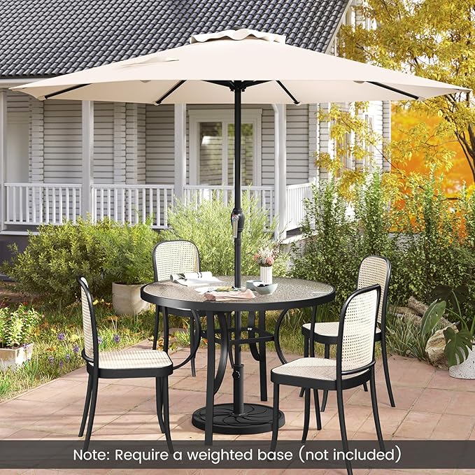 8.5 FT Patio Umbrella Outdoor Table Umbrella, Market Umbrella with Crank Handle, 8 Sturdy Ribs, Air Vent & Sun-Protective Canopy, Parasol for Garden, Backyard, Deck & Pool