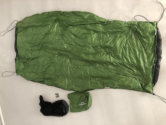 Camping Hammock Duvet with Duck Down Fill, All Weather Windproof Underquilt for Backpacking and Hiking, Lightweight Hybrid Sleeping Gear for Outdoor Adventures (Green)