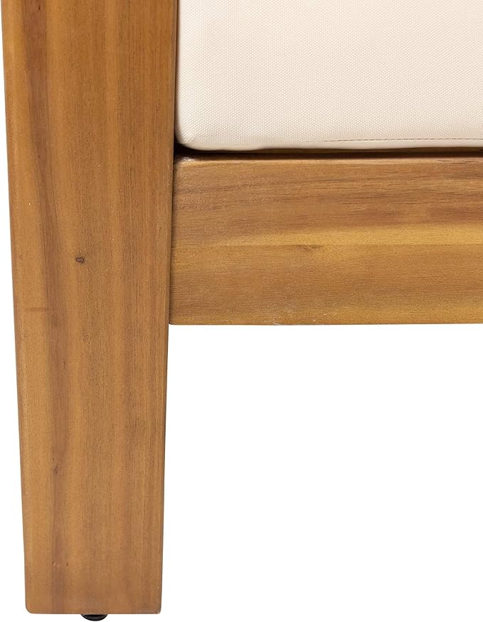 Christopher Knight Home Louver Chat Set, Teak + Cream