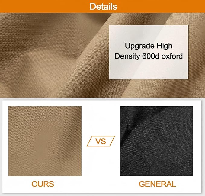 Tempera Patio Furniture Cover Waterproof,Outdoor Dining Table and Chair Covers, Outdoor Couch Cover, Heavy Duty for Winter, Rectangle, 74''L x 47''W x 27.8''H, Taupe