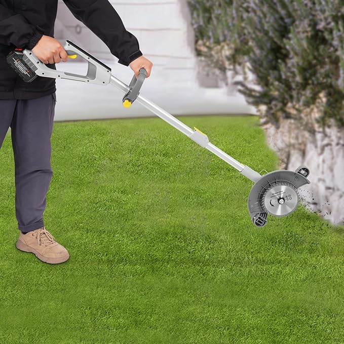 Electric Weed Trimmer Rechargeable 3 in 1,Cordless Grass Trimmer & Edger 600W 10000RPM with 4.0Ah Battery,Adjustable 42-60in Pole & 3 Blades for Lawn/Yard/Orchard
