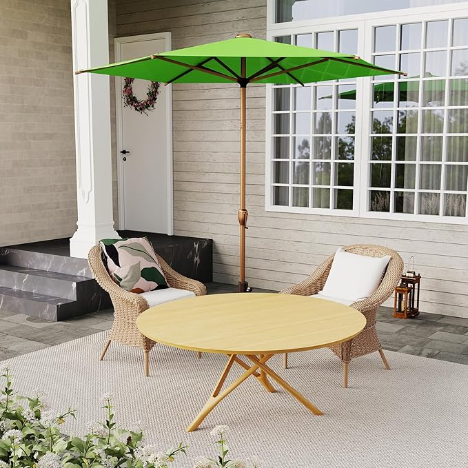 Abba Patio 7.5FT Outdoor Patio Umbrella Outdoor Table Umbrella with Crank Market Umbrella 6 Sturdy Ribs UV Protection Waterproof and Push Button Tilt for Garden Deck Backyard Pool,Apple Green