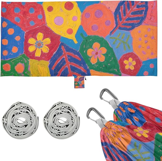 Cartoon Colorful Butterfly Leaves 330lb Capacity Camping Hammocks Portable Hammock for Camping Travel Accessories hamaca de Algodon para Jardin