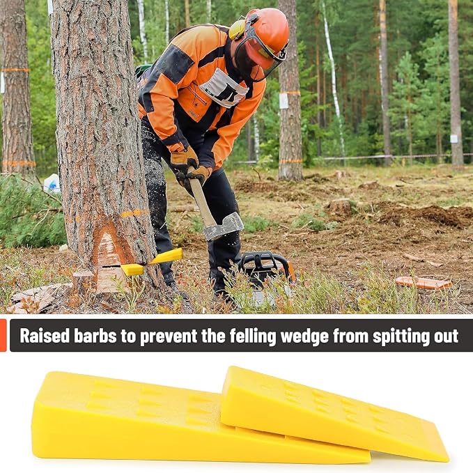 Felling Wedges, Tree Felling Wedges for Tree Cutting, Logging Wedge Set for Chain Saw, 5.5" (2-Pack) and 8" (2-Pack)