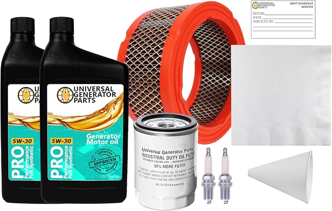 Replacement Maintenance Kit 0J57670SSM for Select Generac 410cc and 990cc Engines for Home Stand by Back Up Generators Ranging from 7kw to 18kw, with Full Synthetic Motor Oil